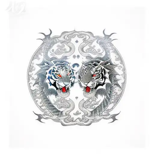 dragon and tiger tattoo design idea