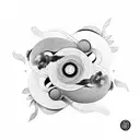 yin yang with monkey tattoo design idea