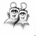 gemini with monkey tattoo design idea