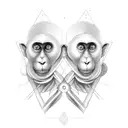 gemini with monkey tattoo design idea
