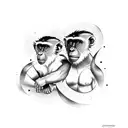 gemini with monkey tattoo design idea