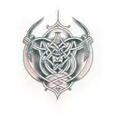 tree of life turns into Viking axe tattoo design idea