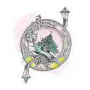 tree of life turns into Viking axe tattoo design idea