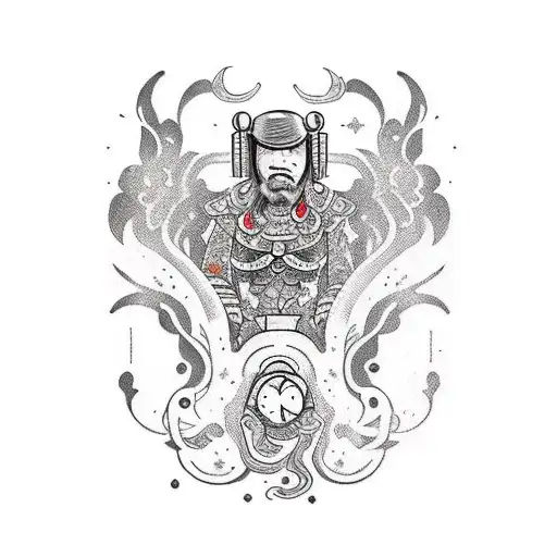 a Time travelling cowboy  tattoo design idea