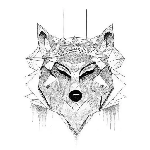 totem de lobo tattoo design idea