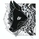 girly wolf tattoo design idea