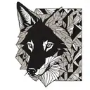 girly wolf tattoo design idea