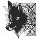 girly wolf tattoo design idea