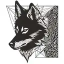 girly wolf tattoo design idea