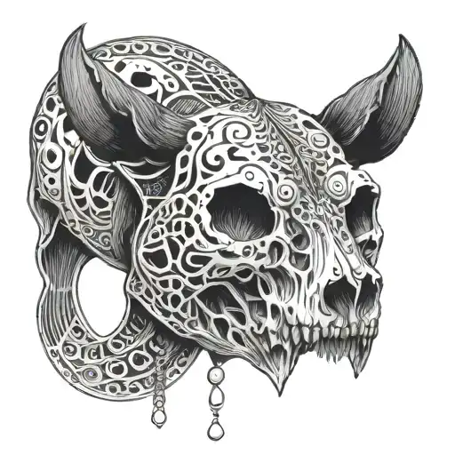 bear skull tattoo design idea