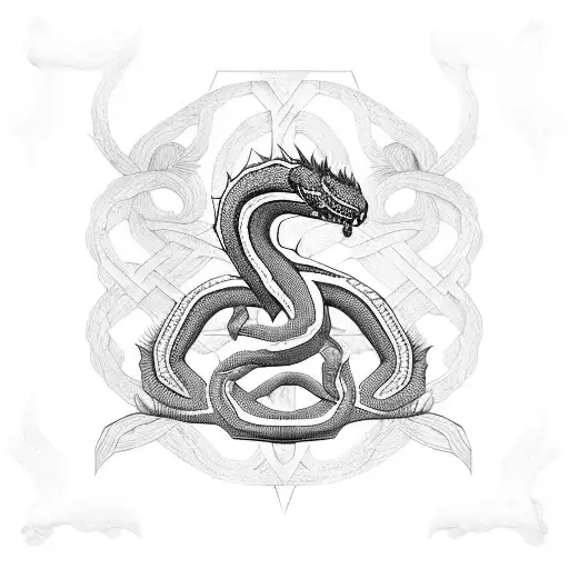 aztez serpent tattoo design idea