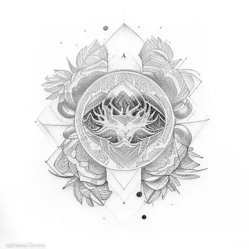 Tattoo Concept:  Central Theme: The journey of self-awareness and growth, marrying the elements of nature, consciousness tattoo design idea