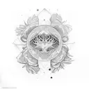 Tattoo Concept:  Central Theme: The journey of self-awareness and growth, marrying the elements of nature, consciousness tattoo design idea