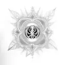 Tattoo Concept:  Central Theme: The journey of self-awareness and growth, marrying the elements of nature, consciousness tattoo design idea