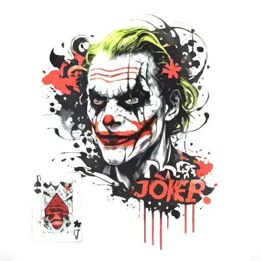 joker playing card joker tattoo design idea
