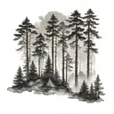 foggy forest tattoo design idea