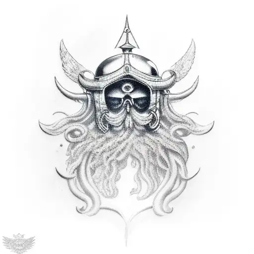 nordic helm of awe tattoo design idea