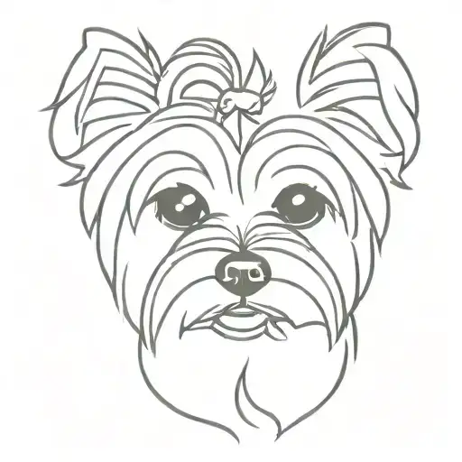 yorkie dog tattoo design idea
