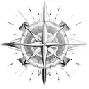 compass mountain cross sun ray  tattoo design idea