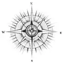 compass mountain cross sun ray  tattoo design idea