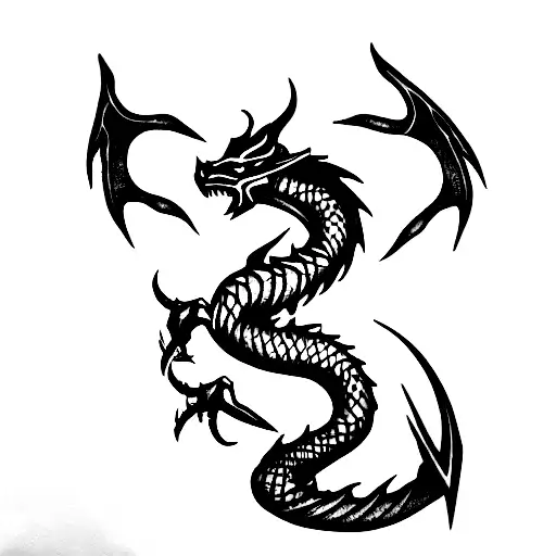 Skyrim dragon  tattoo design idea
