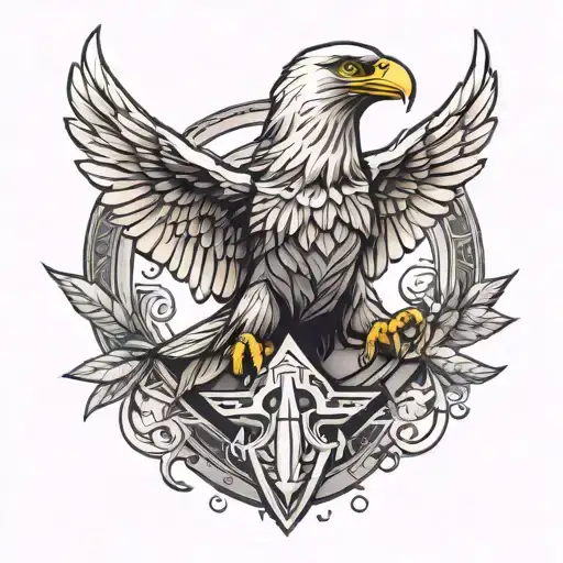 Assassin's creed with eagle wings tattoo design idea