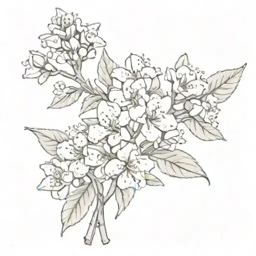 crepe myrtle lavender flower tattoo design idea