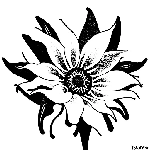 Sunflower and Lillies 12 CM on arm tattoo design idea