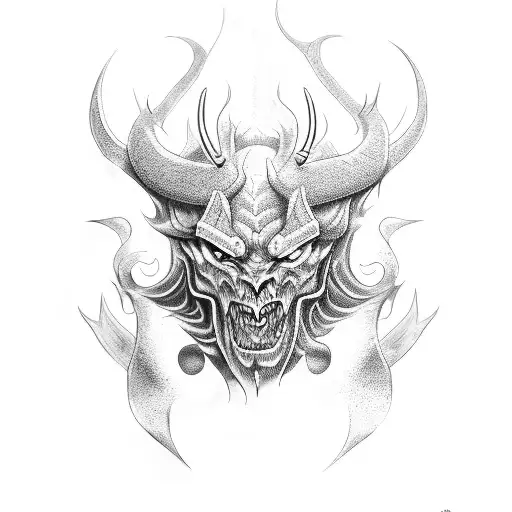 Tattoo art 3 demons over grey background Sketch Stock Photo  Alamy