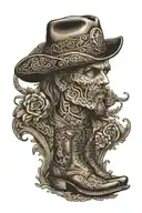 tooled leather with western tattoo design idea