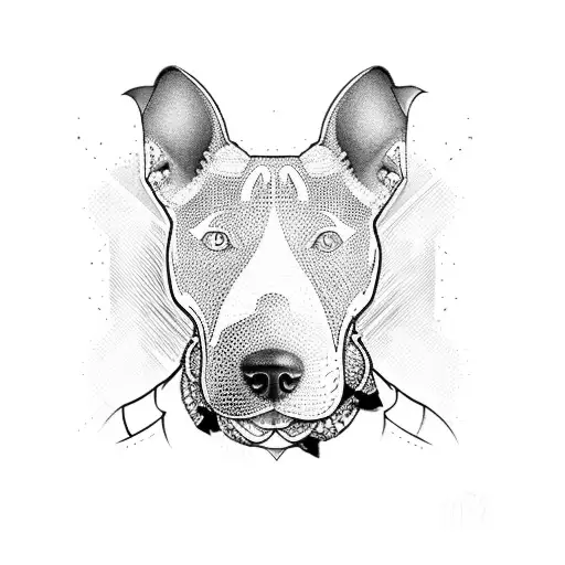 bull terrier  tattoo design idea
