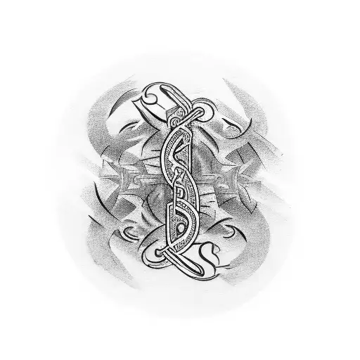 a logo for 3 siblings who are tall and play music tattoo design idea