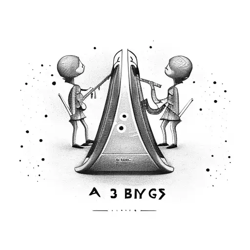 a logo for 3 siblings who are tall and play music tattoo design idea