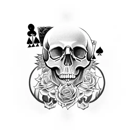 Tattoo-Dice - King card skull tattoo✌💀