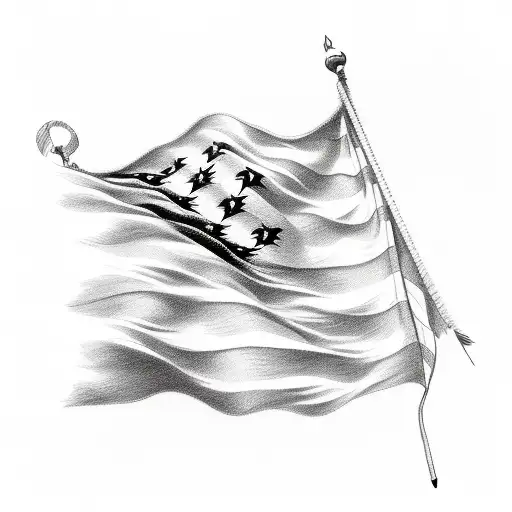 equal parts of Canadian and American flags tattoo design idea