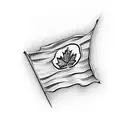 equal parts of Canadian and American flags tattoo design idea