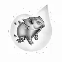 flying pig tattoo design idea