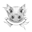 flying pig tattoo design idea