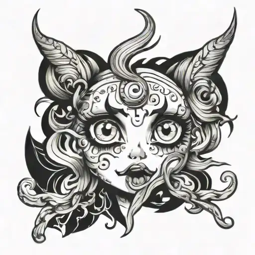 ahegao heart eyes tattoo design idea