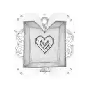 letter g with a heartshape tattoo design idea