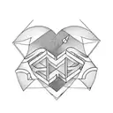 letter g with a heartshape tattoo design idea