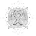 letter g with a heartshape tattoo design idea