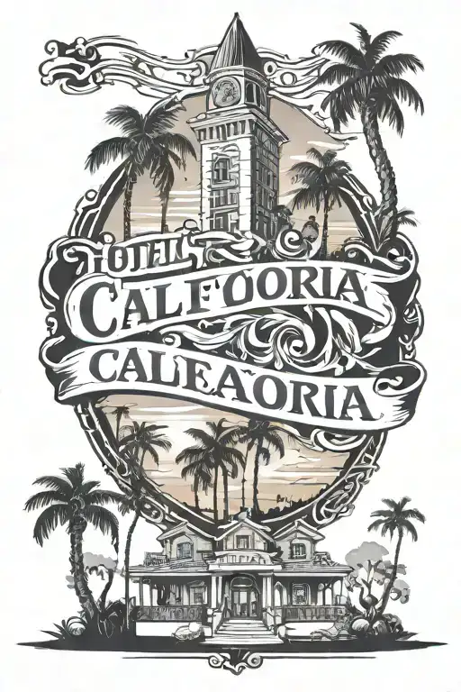 hotel california tattoo design idea