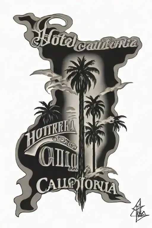 hotel california tattoo design idea