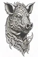 boar head tattoo design idea