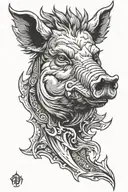 boar head tattoo design idea