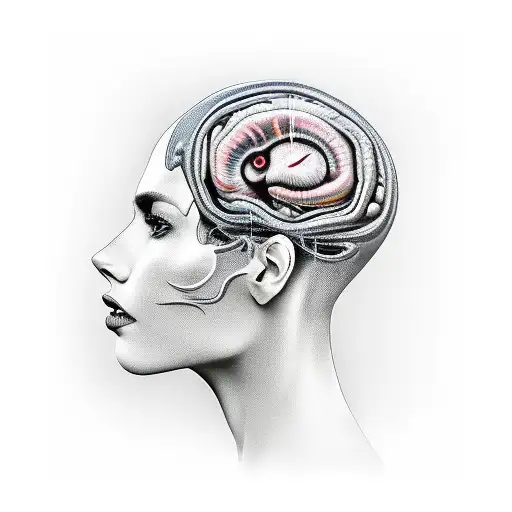 neurodivergent head tattoo design idea