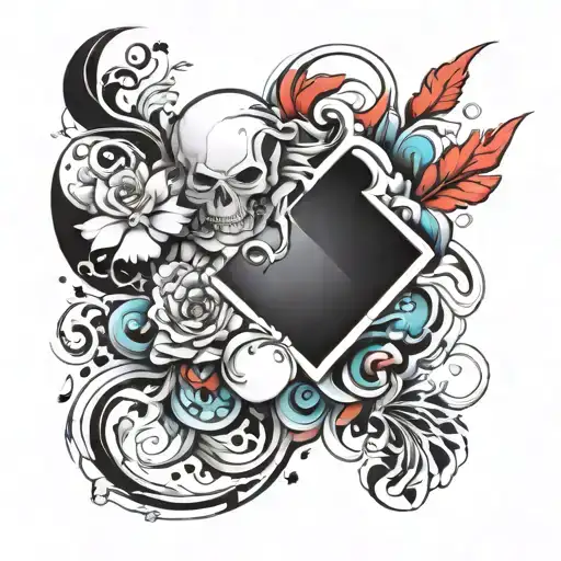 3d abstract design combining tattoo design idea