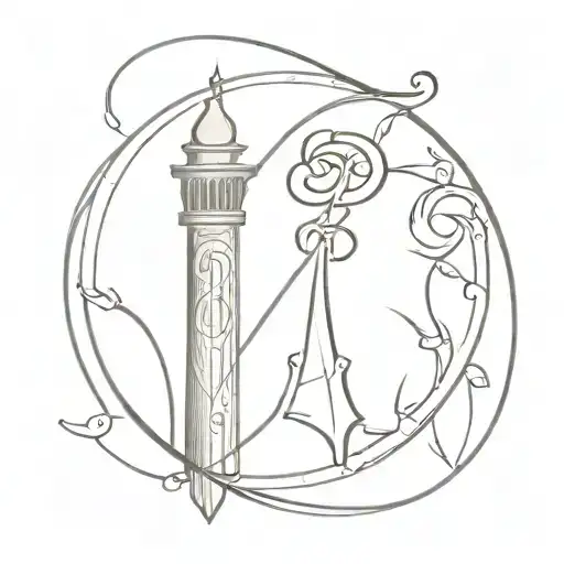 A tattoo design featuring your kids' names, Sophia and Noah, intertwined with Viking symbols and elements from The Dark Tower book series tattoo design idea