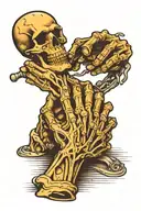 skeleton arm wrestling tattoo design idea